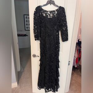 Gorgeous black lace overlay 2 piece gown